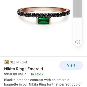 Emerald diamond with Black Diamond ring